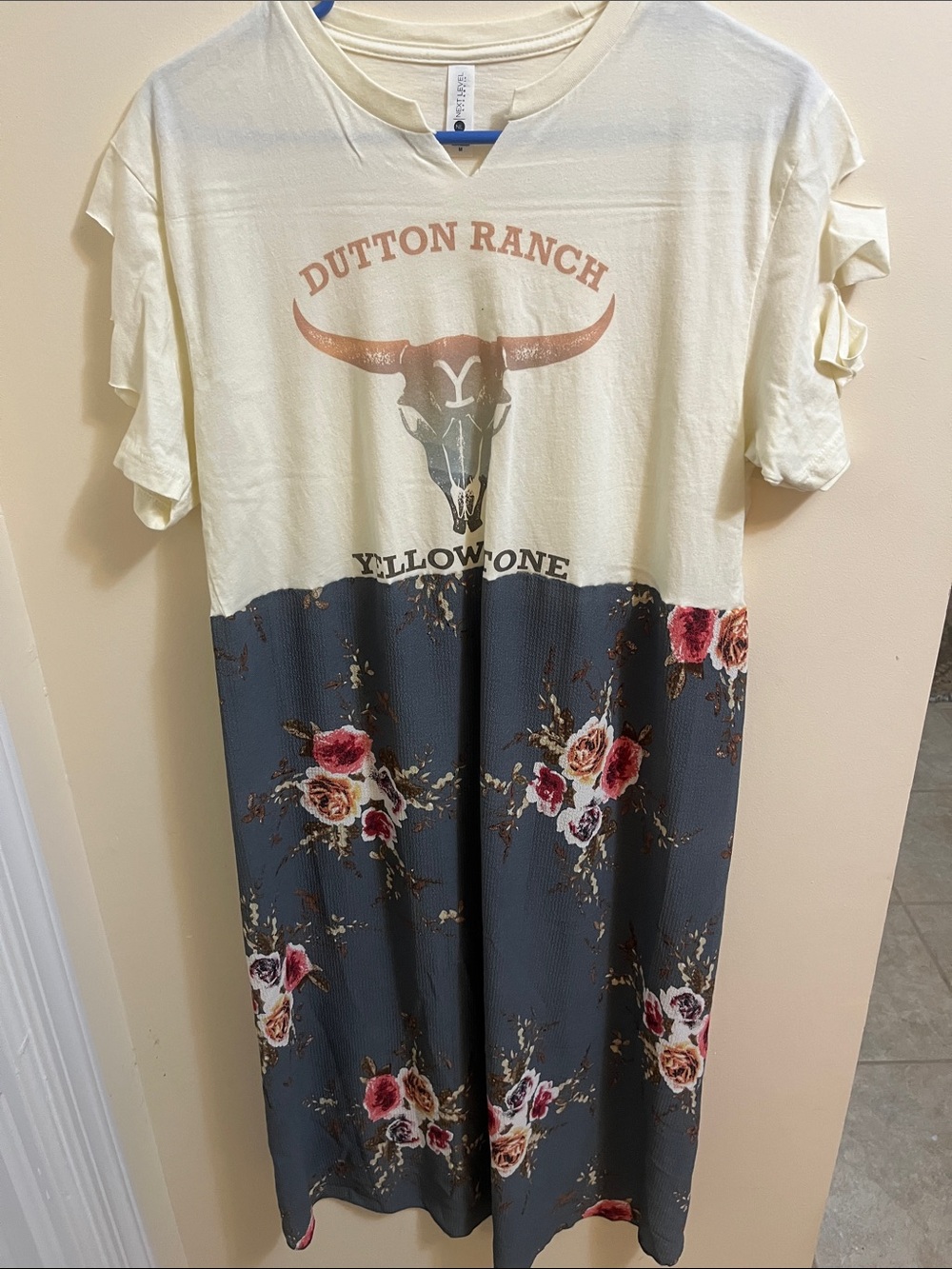 Dutton Ranch Two-Tone Floral Maxi Dress - Cream & Charcoal